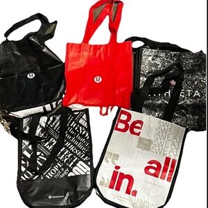 Lululemon Reusable Shopping Gift Bag Small Tote Lot 5